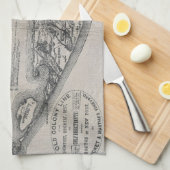 Vintage Nantucket Karte Geschirrtuch (Viertel Falte)