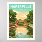 Vintage Naperville Illinois Poster (Vorne)