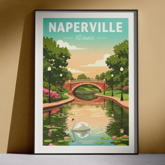 Vintage Naperville Illinois Poster