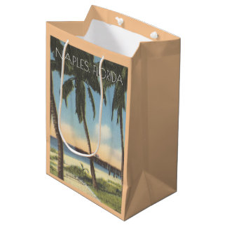 Vintage Naples, Florida Golf und Pier Mittlere Geschenktüte