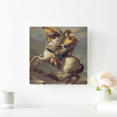 Vintage Napoleon Crossing the Alps Quadratische Wanduhr (Zuhause)