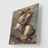 Vintage Napoleon Crossing the Alps Quadratische Wanduhr (Winkel)