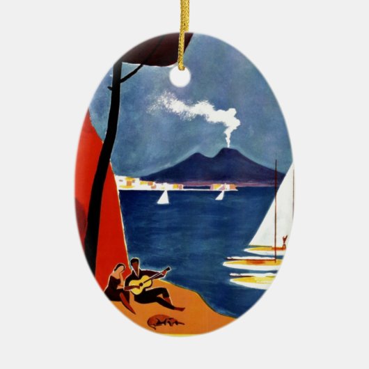 Vintage Napoli Liebe Romantik Keramik Ornament (Vorne)