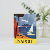 Vintage Napoli Reise-Liebe Romance Postkarte (Stehend Vorderseite)