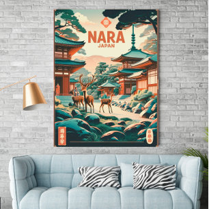 Vintage Nara, Japan - Retro-Reiseposter Poster