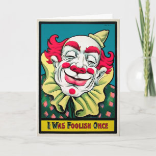 Vintage Narren Clown Geburtstagskarte Feiertagskarte
