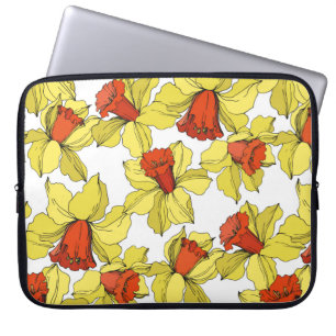 Vintage Narzisse florale botanische Blume Gelb a Laptopschutzhülle