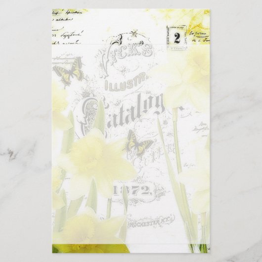 Vintage Narzissen Briefpapier (Vorderseite)