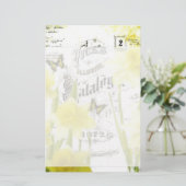 Vintage Narzissen Briefpapier (Stehend Vorderseite)