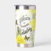 Vintage Narzissen personalisiert Thermobecher (Rechts)