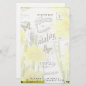 Vintage Narzissen personalisierte Schreibwaren Briefpapier (Vorne/Hinten)