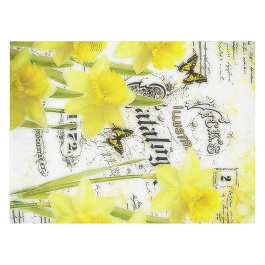 Vintage Narzissen Tischdecke (Vorderseite (Horizontal))