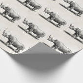 Vintage Nashorn-IllustrationRhinoRhinos Geschenkpapier (Ecke)
