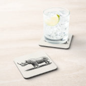 Vintage Nashorn-IllustrationRhinoRhinos Untersetzer (Rechte Seite)