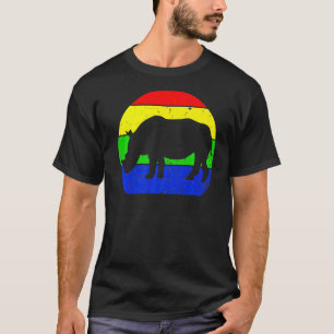 Vintage Nashorn Retro Nashorn Tier Silhouette 60er T-Shirt