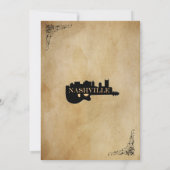 Vintage Nashville-Gitarren-Hochzeits-Einladung Einladung (Rückseite)
