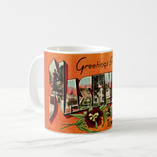 Vintage Nashville Gruß Orange Tasse