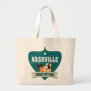 Vintage Nashville-Musik-Stadt-riesige Jumbo Stoffbeutel