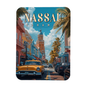 Vintage Nassau Bahamas - Klassisches Tropisches Magnet