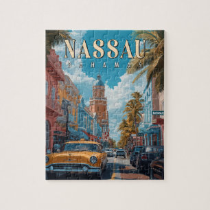 Vintage Nassau Bahamas - Klassisches Tropisches Puzzle