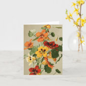 Vintage Nasturtien-Karte Karte (Gelbe Blume)