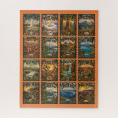 Vintage National Park Stempel Puzzle (Vertikal)