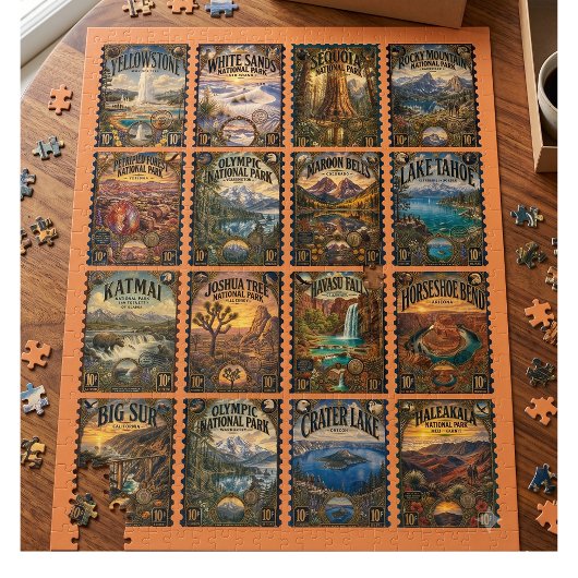 Vintage National Park Stempel Puzzle