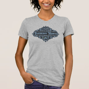 Vintage Nationaler Blaubeer-Monat-Schild T-Shirt
