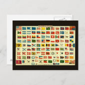 Vintage Nationalflaggen der Welt Postkarte (Vorne/Hinten)