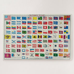 Vintage Nationalflaggen Puzzle