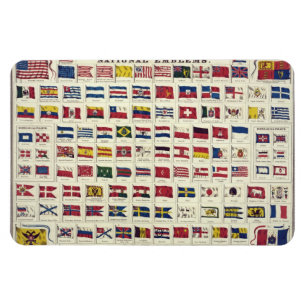 Vintage Nationalflaggenkarte - erstellt 1863 Magnet