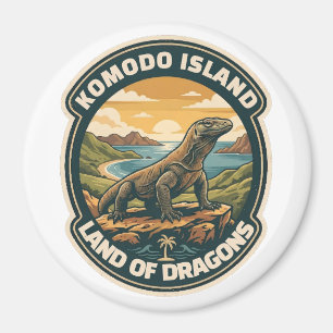 Vintage Nationalpark Komodo-Inseln Indonesien Magnet