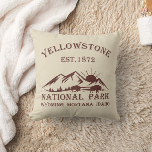 Vintage Nationalpark Yellowstone Kissen