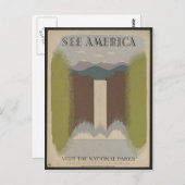 Vintage Nationalparkkarte Postkarte (Vorne/Hinten)