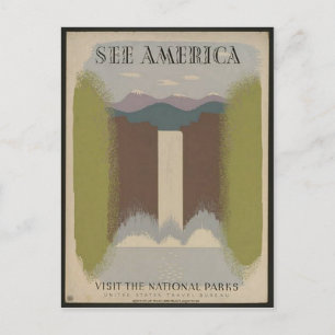 Vintage Nationalparkkarte Postkarte
