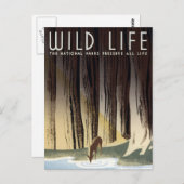 Vintage Nationalparks der Wilden Lebewesen WPA Postkarte (Vorne/Hinten)