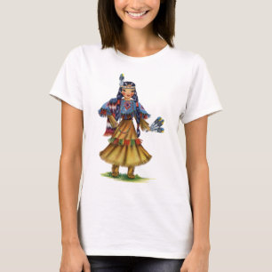 Vintage Native American in traditioneller Kleidung T-Shirt