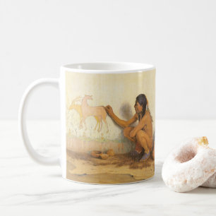 Vintage Native American, Indian Künstler von Couse Kaffeetasse
