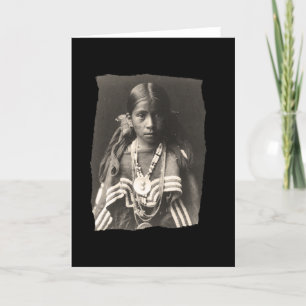 Vintage Native American Jicarilla Apache Mädchen i Karte
