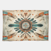Vintage Native Feder Retro Traumfänger Muster Geschirrtuch (Horizontal)