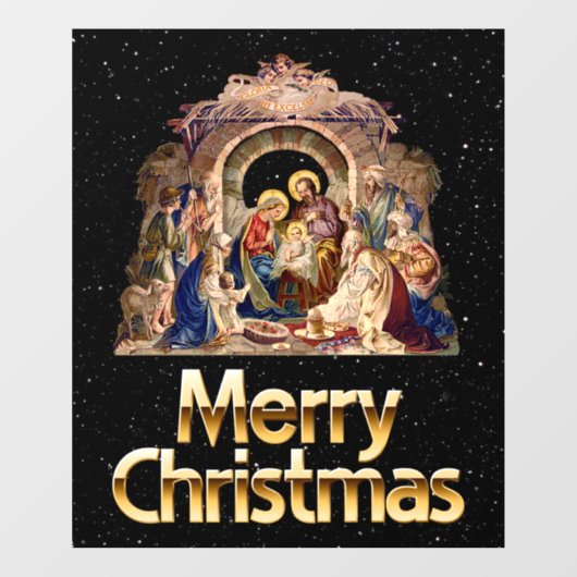 Vintage Nativitätsfensterklammer Fensteraufkleber (Blatt)