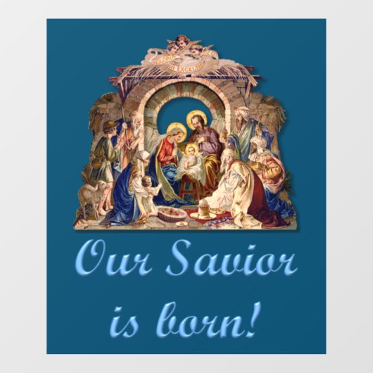 Vintage Nativitätsfensterklammer Fensteraufkleber (Blatt)