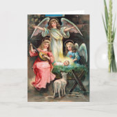 Vintage Nativity Feiertagskarte (Vorderseite)