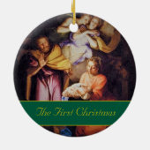 Vintage Nativity Photo Keramik Ornament (Hinten)