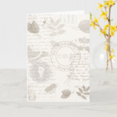 Vintage Natur-Gruß-Karte, botanische Studie Karte (Gelbe Blume)