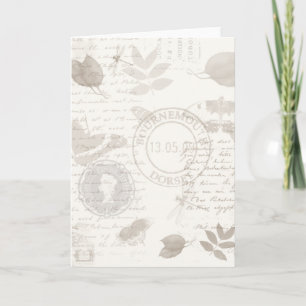 Vintage Natur-Gruß-Karte, botanische Studie Karte