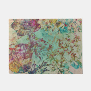 Vintage Natur Poppy Tulip Blumengarten Abstrakter Fußmatte