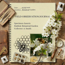 Vintage Natur- und Insekten-Feldbeobachtungsjourna