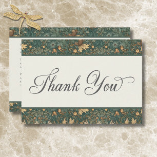 Vintage Natur William Morris Elegante Hochzeit Dankeskarte