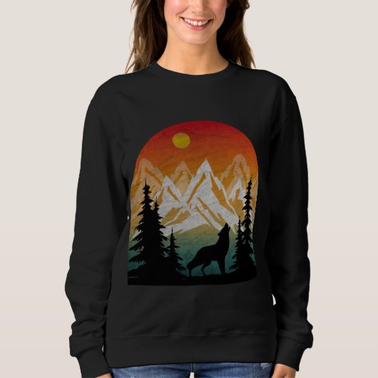 Vintage-Natur-Wolf Sweatshirt (Vorderseite)